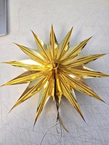 Vintage Goldfolie ausklappbarer Mährischer Stern Weihnachtsdeko - Bild 1 von 9