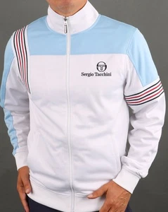 Sergio Tacchini Herren Wilander Track Top White Sky - Retro, 80er, Tennis, Matten - Bild 1 von 4