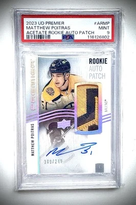 2023-24 Upper Deck Premier Matthew Poitras RPA /249 PSA 9 POP 1 None Higher Rare - Image 1 of 2