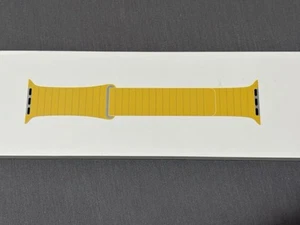 Oryginalny pasek do zegarka Apple Watch Skórzana pętla Meyer Lemon 42 44 45mm MXAE2AM / A L Rzadki - Zdjęcie 1 z 4