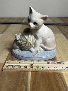 Vintage Katze und Maus und Garn Figur Sammlerstück handbemalt - Bild 1 von 4