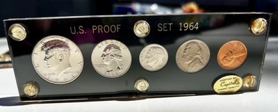 1964 US Silver Proof Set - 5-Coin w/ Capital Plastics Holder - Image 1 of 2