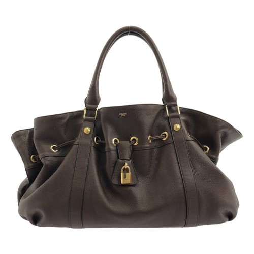Borsa Celine Abbey in pelle marrone scuro da donna