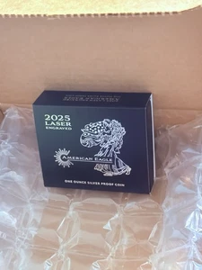 2025 W 2025 W Laser Engraved American Eagle One Ounce Silver Proof Coin 25EAL - Picture 1 of 6