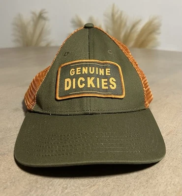 Sombrero de camionero Dickies para hombre con cierre a presión verde militar con logotipo bordado Foto 1 de 2