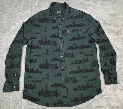 Camisa Chaps Para Hombres XL Verde Rendimiento Franela Caza Cabaña Vida Silvestre Exterior Foto 1 de 4