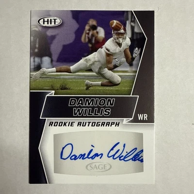 2019 Sage Hit Damion Willis ROOKIE Auto K - Image 1 of 2