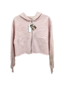 Self-Esteem Women's Jr. Hoodie Large Ballet Slipper Fleece Bow Crop Accent NEW - Picture 1 of 8