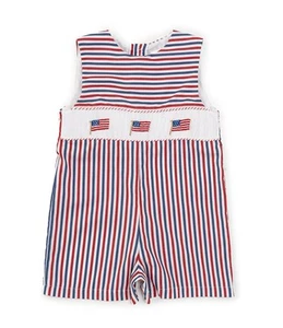 Edgehill Collection 4T Smocked American Flag One Piece Outfit Jon Jon Boys NWT - Picture 1 of 7