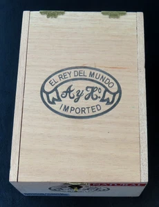 Scatola vuota per sigari in legno importata El Rey Del Mundo 7"x5"x3,75" - Foto 1 di 6
