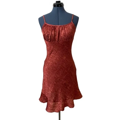 Vtg ANGIE Spaghetti Strap Burnout Mini Slip Babydoll Dress Holiday Y2K Red S - Image 1 of 4