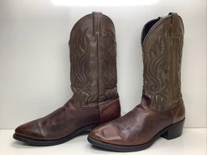 MENS UNBRANDED COWBOY DARK BROWN BOOTS SZIE 11.5 D - Imagen 1 de 9