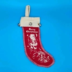 Medias de Navidad estilo retro adorno de Papá Noel chimenea tintineo campanas - Imagen 1 de 9