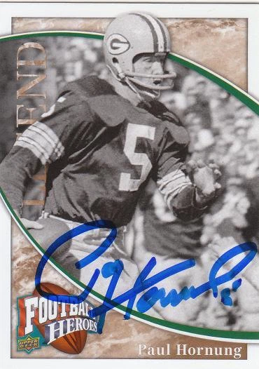 PAUL HORNUNG Autographed Signed 2009 UD Heroes card Green Bay Packers COA - Image 1 of 1
