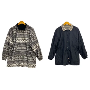 Current Seen Reversible Jacket Women's One Size Fits All Geometric Oversized y2k - Picture 1 of 12