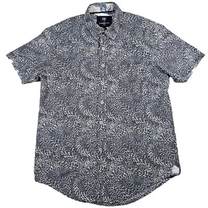 International Report Mens Short Sleeve Button Down Shirt, Blue/White, Medium - Picture 1 of 12