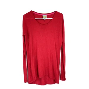 C&C California Cashmere Wool Blend Sweater Red Womens Small Lightweight High Low - Picture 1 of 11