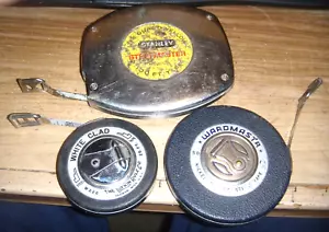4 VINTAGE METAL TAPE MEASURES LUFKIN 25ft, SEARS 50ft, WALSCO.50ft,STANLEY 100ft - Picture 1 of 2
