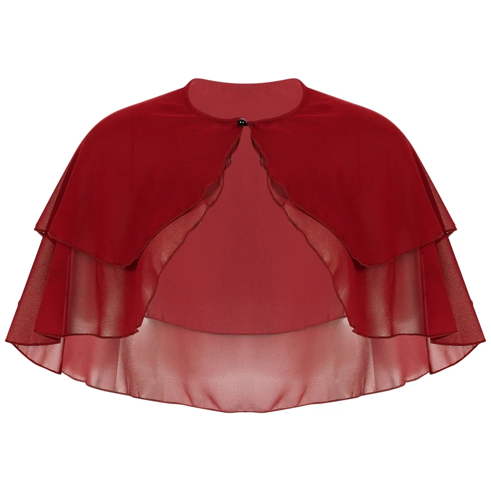 Women's Chiffon Shawl Wraps Shrug Bolero Cape for Evening Wedding Party Dress - Image 1 of 1