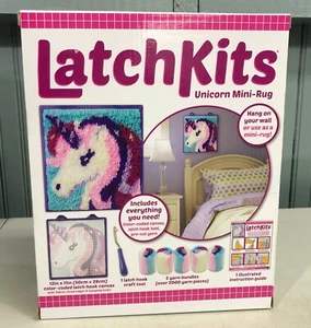 Kahootz Latch Kits Unicorn Mini-Rug Sewing Craft Wall Hanging New in Box - Photo 1/3
