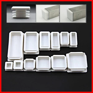 Lamellenstopfen Vierkant Endkappen Rohrstopfen Kappen Rohrkappen Stopfen Weiß - Picture 1 of 62