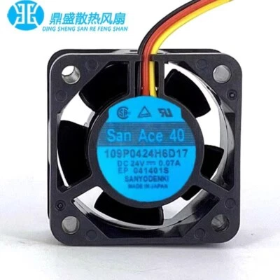 Sanyo SanAce40 109P0424H6D17 DC24V 0.07A 4020 3-Wire Inverter Cooling Fan - Image 1 of 3
