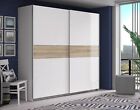 White sliding doors wardrobe STAR sonoma, 2 doors 170cm, FREE shelves & delivery