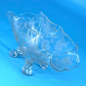 Glas Fuß Rüsche Floral eingeklemmt Süßigkeiten Schüssel 3,5" - Bild 1 von 9