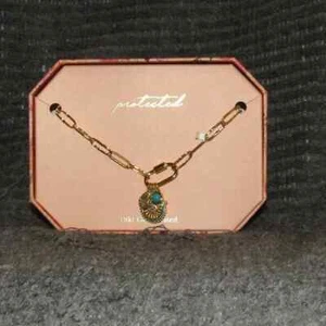 Brilliance 14k Plated Gold Hamsa Necklace - Bild 1 von 6