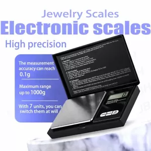 Digital Scale Jewelry Pocket Gram Gold Silver Coin Herb 1000g x 0.1g Food Precis - Picture 1 of 8