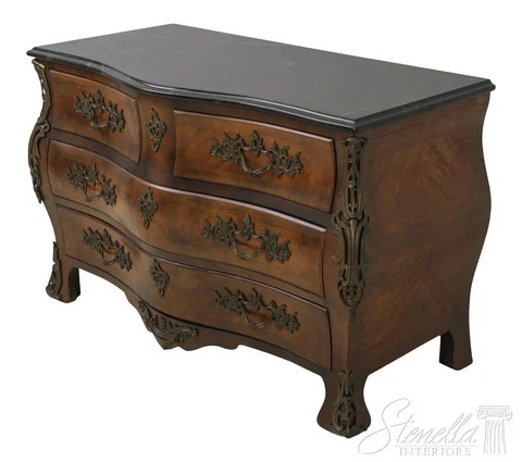 58336EC: Vintage French Louis XV Style Marble Top Commode Cover
