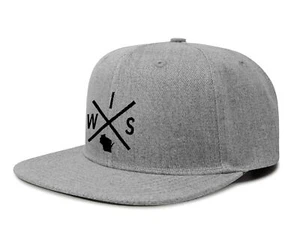 Wisconsin WIS Hat for Men Women - Snapback Trucker Baseball Cap (Grey Flatbill) - Picture 1 of 3