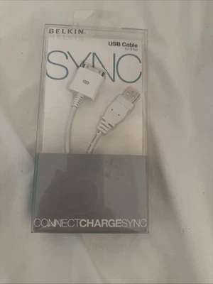 Belkin Charge Sync Cable For Old Type iPhone iPod USB 2.0 3G 4G Touch Nano + - Image 1 of 4