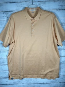 Peter Millar Polo Golf Shirt Mens Orange Stripe 100% Cotton XXL - Picture 1 of 5