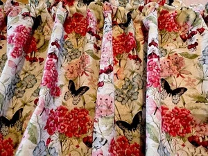 Butterfly Garden Valance Summer Curtain 42"Wx14"L Botanical Bathroom Free Ship - Picture 1 of 7