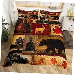 Rustic Farmhouse Duvet Cover King Size, Retro Cabin King(No Comforter) Multi 07 - Picture 1 of 7