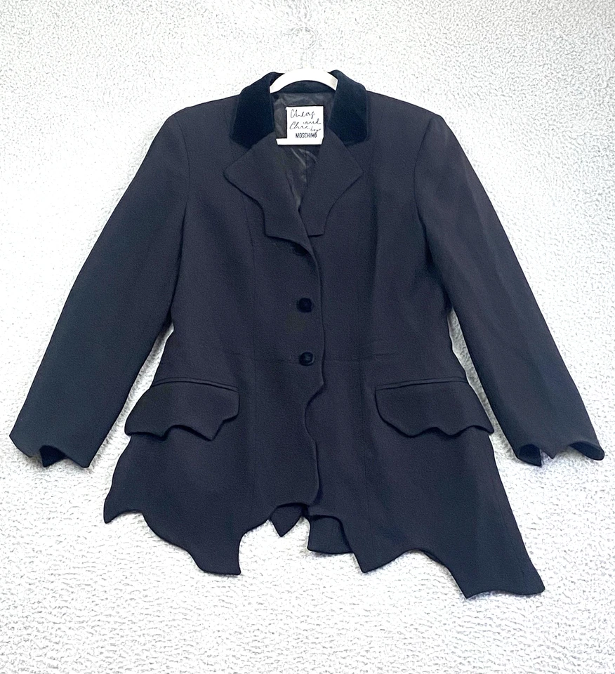 Vtg Cheap & Chic Moschino Blazer Jacket Black Size 14 Avant-Garde Italy 80s/90s - Image 1 of 4