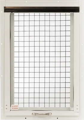 APPLE OUTDOOR SUPPLY Chicken Coop Window 14" W X 21" H, Flush Mount Tilt Out White for Chicken Coops,