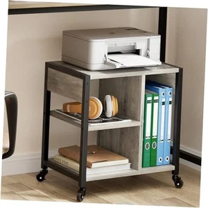 Under Desk Printer Stand with Power Outlets and USB Charging Ports, Desktop - Picture 1 of 8
