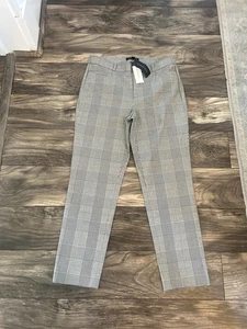 NWT $98 Banana Republic Sloan Pants Women’s 6 Black White Glen Plaid Casual 555 - Picture 1 of 6