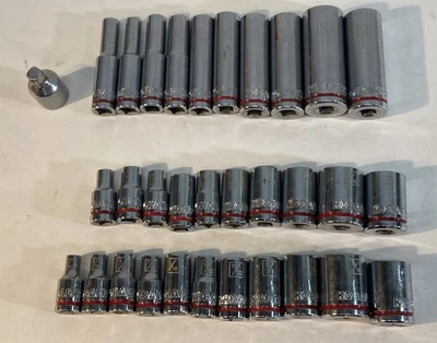 Kobalt 1/4 Drive Shallow/deep Standard SAE 12/6 Point Socket Tool Set of 30 - Image 1 of 4