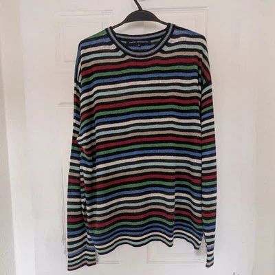 French Connection FCUK Men's Long Sleeve top Size XXL black & multi striped  - Image 1 of 4