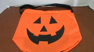 BUILD A BEAR~Orange & Black JACK O LANTERN PUMPKIN TRICK or TREAT Nylon Bag~NWOT - Picture 1 of 2