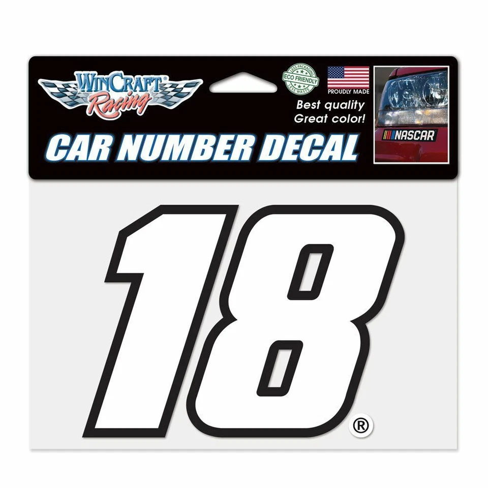 2021 KYLE BUSCH #18 M&Ms RACING NASCAR CAR NUMBER DECAL 7"x 4.75" - Image 1 of 1