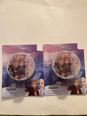 Lote de 2 enchufes de luz nocturna LED Frozen Disney Elsa Anna Krisoff Foto 1 de 4