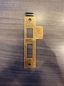 4-1/2" Antik Stil Türschließblech, Einsteckschlitz, Halter, Schließblech, Messing, 4,5" AB - Bild 1 von 3