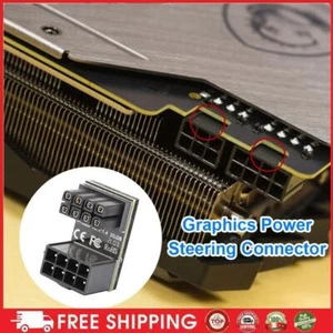 ATX 8 Pin Female to Male 180 Degree Down Angled Adapter for Graphics Card NEW - Afbeelding 1 van 8