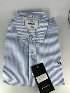 Kronstadt Johan Oxford Stripe Long Sleeve Shirt Blue White XL TD026 CC 09 - Picture 1 of 3