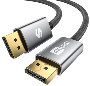 Silkland VESA Certified DisplayPort Cable 144Hz/2m, Support 4K@60Hz, 2m, Grey  - Picture 1 of 9