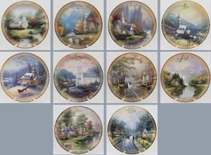 Set of 10, Bradford Exchange, THOMAS KINKADE SPIRIT OF LIFE Inspirational Plates - Picture 1 of 21